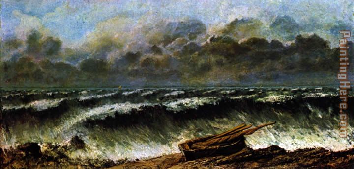 The waves painting - Gustave Courbet The waves art painting